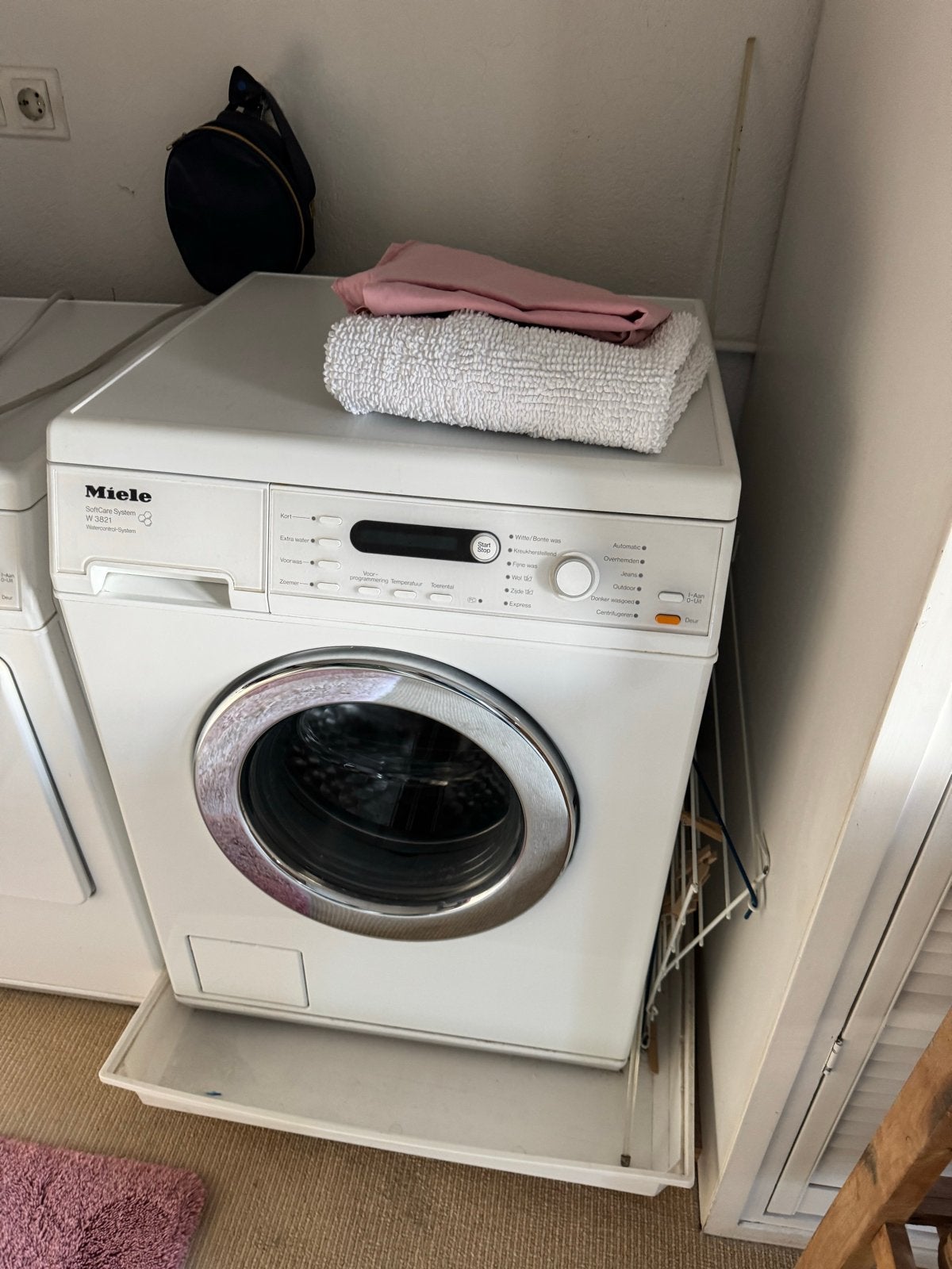 Miele W3821 Softtronic Wasmachine - Goede Staat, Witgoed en Apparatuur, Gebruikt, Ophalen of Verzenden, Voorlader, Wolwasprogramma