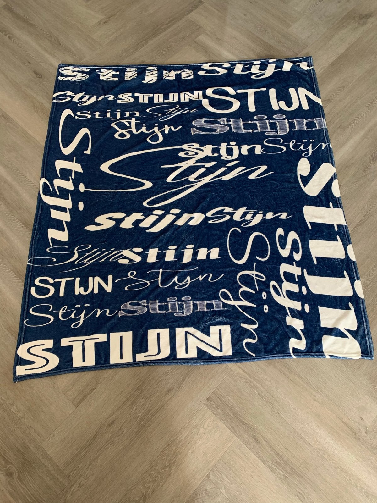 Gepersonaliseerde deken met naam 'Stijn', Ophalen of Verzenden, Nieuw, Blauw, Rechthoekig