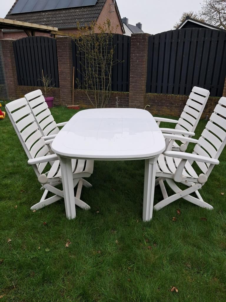 Kettler tuinset met 4 stoelen, Tuin en Terras, Ophalen, 4 zitplaatsen, Kunststof, Gebruikt