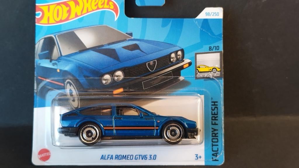 Alfa Romeo GTV 6 3.0 Blue 1:64 3inch Hotwheels Pol, Hobby en Vrije tijd, Modelauto's | Overige schalen, Nieuw, Auto, Verzenden