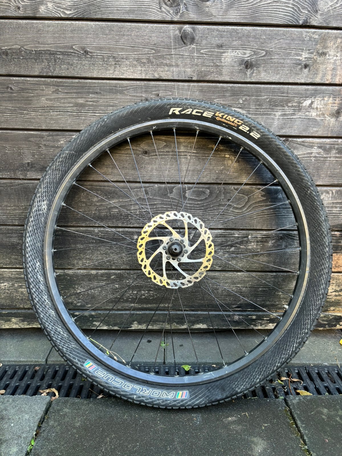 fietswiel + banden Continental Race King 2.2, Ophalen, Gebruikt, Wiel