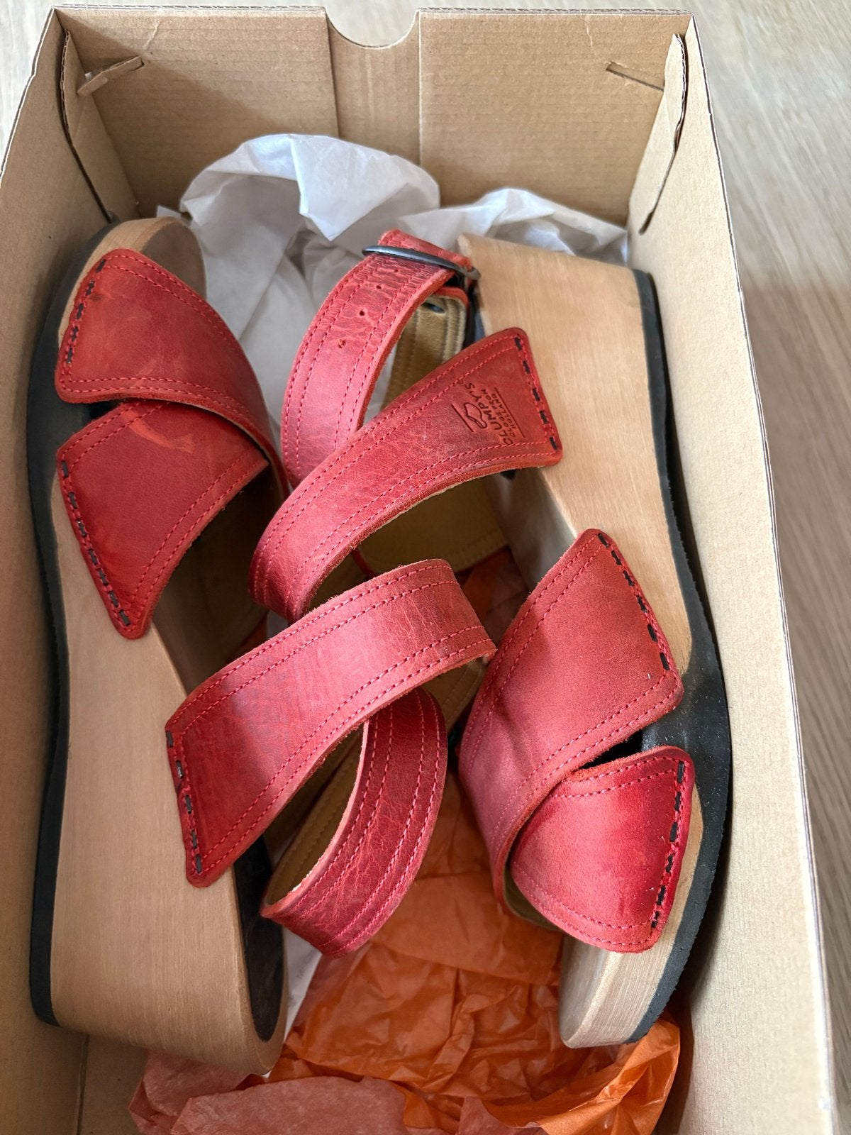 Clumpy's Tess Bikini Sandalen Maat 38 Rood, Kleding | Dames, Gedragen, Rood, Sandalen of Muiltjes, Ophalen of Verzenden