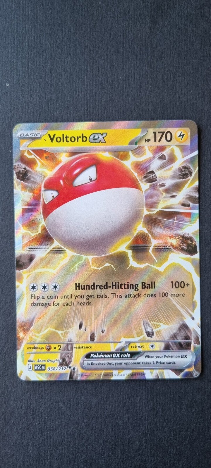 Voltorb EX ASC 058/217 Excellent, Ophalen of Verzenden, Gebruikt, Losse kaart