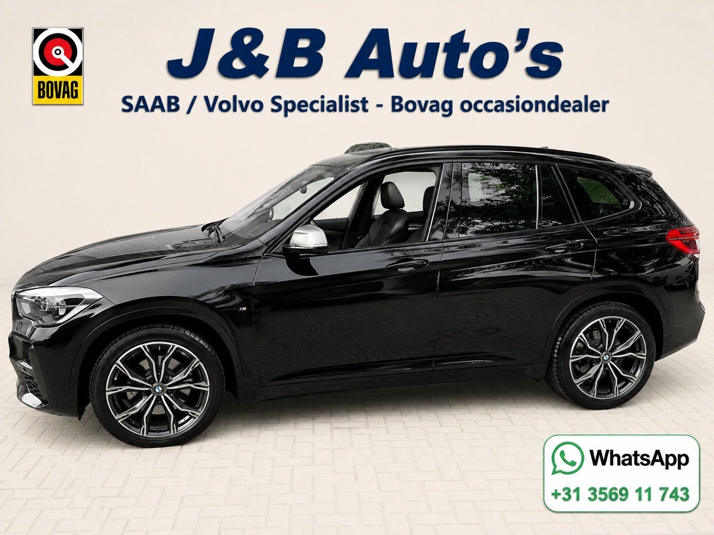 BMW X1 sDrive20i High Executive M sport Black edition Panora, Zwart, Leder, Bedrijf, Verwarmde buitenspiegels