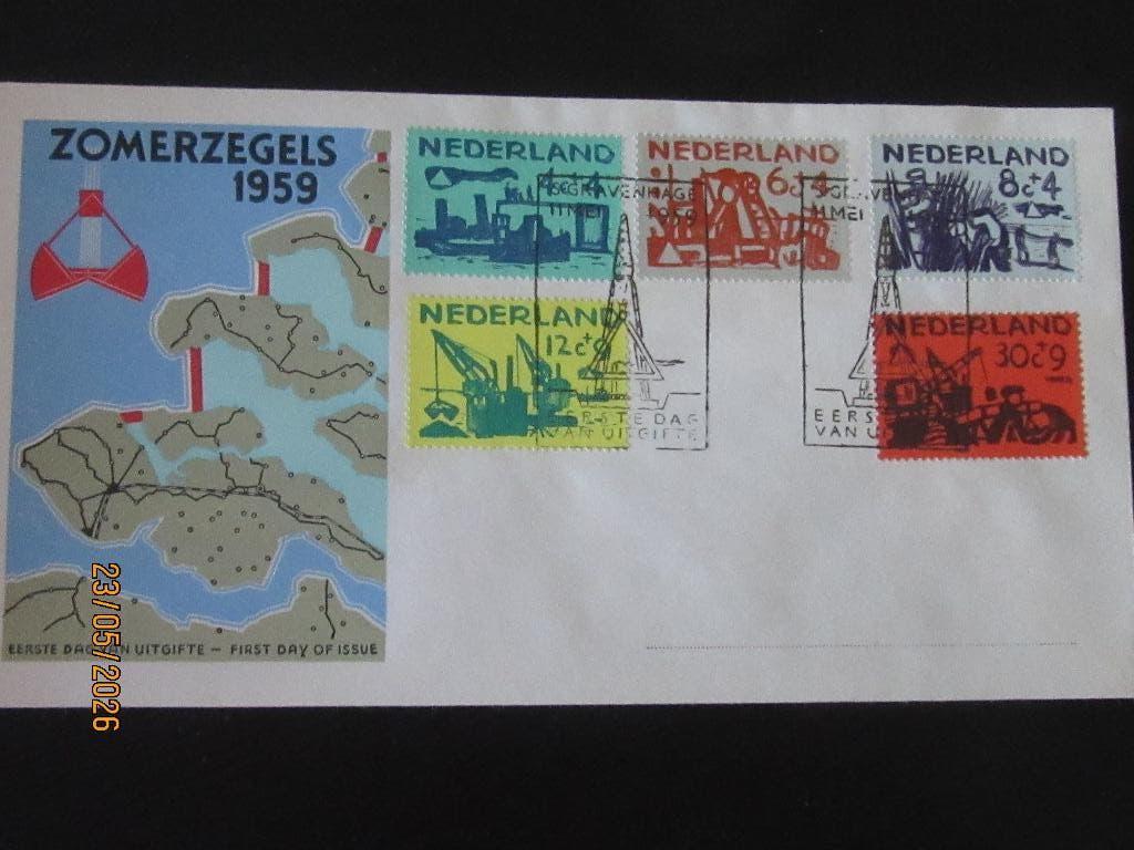 Nico Nederland FDC 38 Blanco + certificaat 1959, Ophalen of Verzenden, Onbeschreven, Nederland