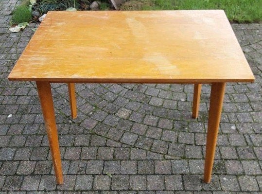 Houten tafel 92x60x74cm - Ideaal voor kleine ruimtes, Ophalen, Gebruikt, 50 tot 100 cm, Rechthoekig