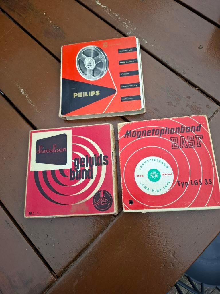 Vintage banden voor bandrecorder - Philips, BASF, Discotone, Audio, Tv en Foto, Bandrecorders, Ophalen of Verzenden, Onderdeel