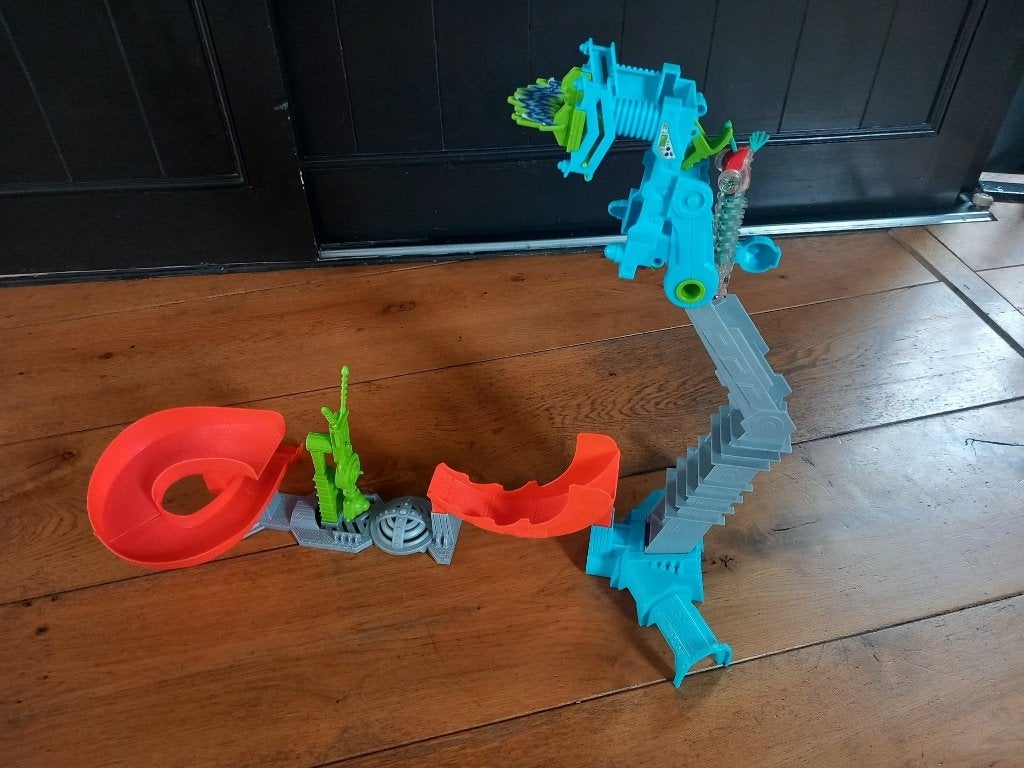Hot Wheels Mutant Mutation Lab X9328 + originele auto, Racebaan, Zelf te bouwen, Ophalen of Verzenden, Zo goed als nieuw