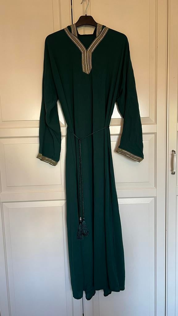 Groene kaftan met gouden detail, Ophalen of Verzenden, Zo goed als nieuw, Groen, Overige typen