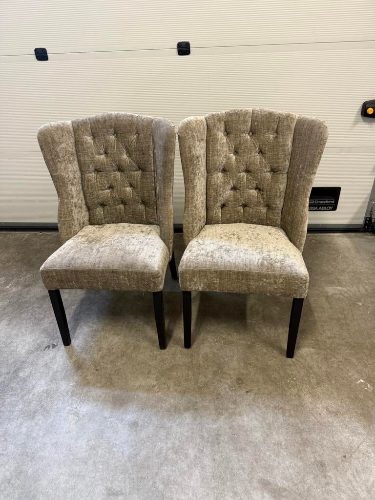 Eetkamer stoelen - 2stuks - hotel chique, Ophalen, Twee, Overige kleuren, Stof