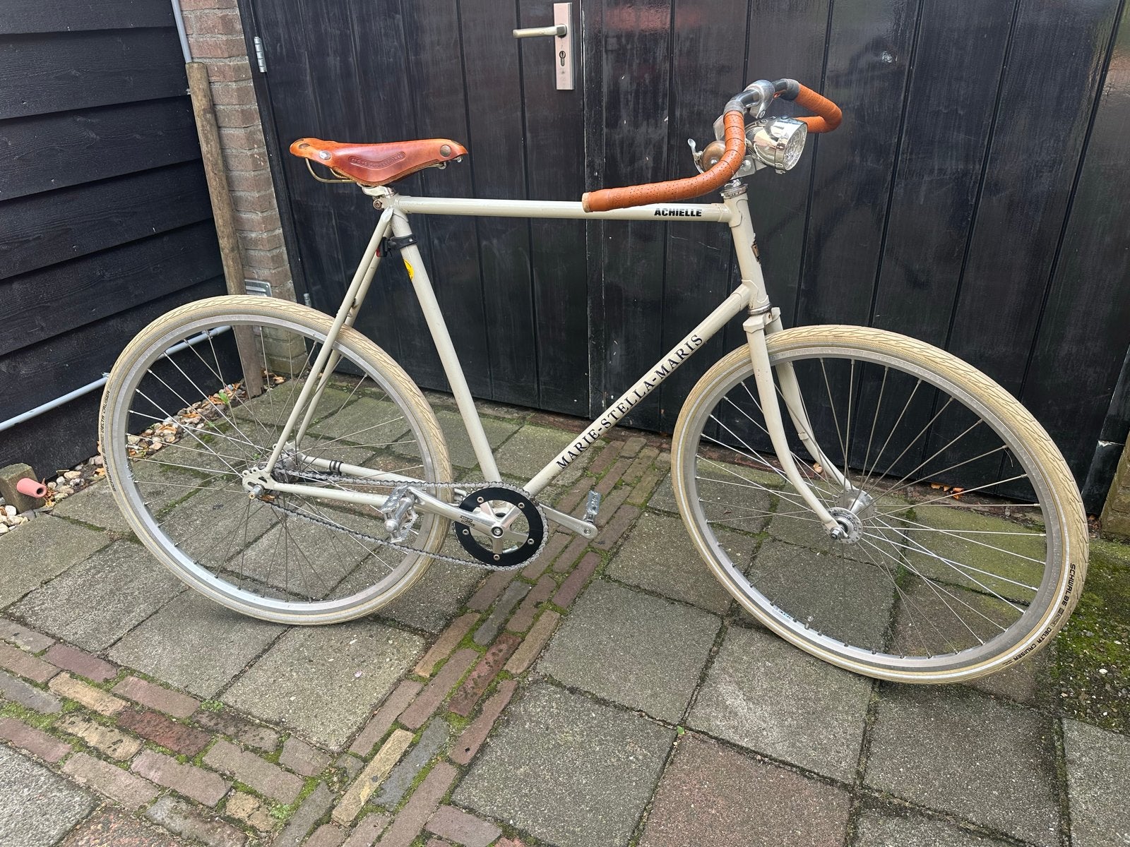 Achielle Marie-Stella-Maris fiets met Brooks zadel, Fietsen en Brommers, Gebruikt, Velgrem, Versnellingen, 53 tot 57 cm