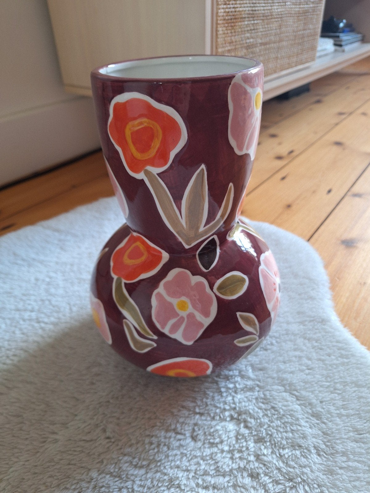 Bloemenvaas Xenos, Ophalen, Zo goed als nieuw, Paars, 28 cm