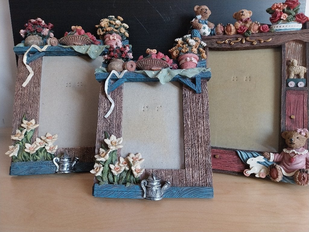 Decoratieve fotolijsten met 3D-details, Ophalen, Kunststof, Fotolijst, Met afbeelding
