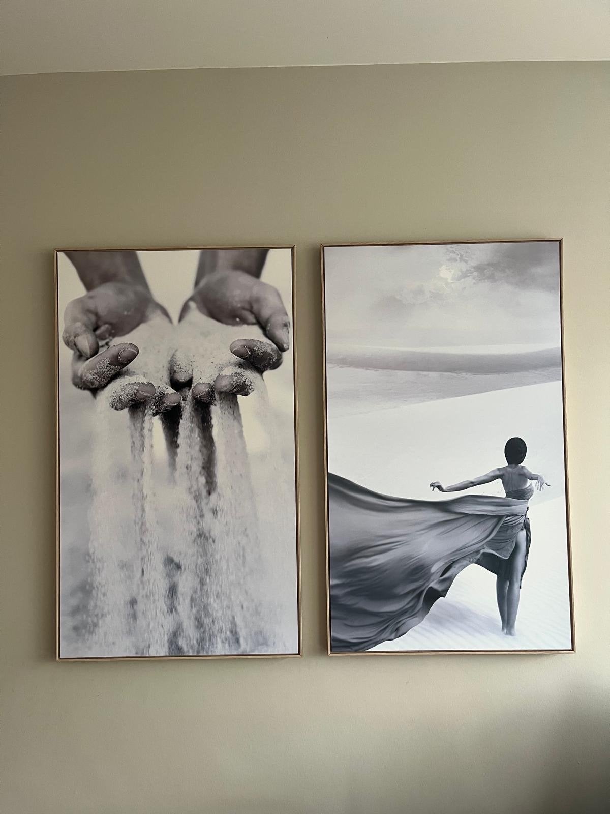 Set van 2 moderne zwart-wit prints met lijst, Ophalen, 75 – 100, 50 tot 75 cm, Print