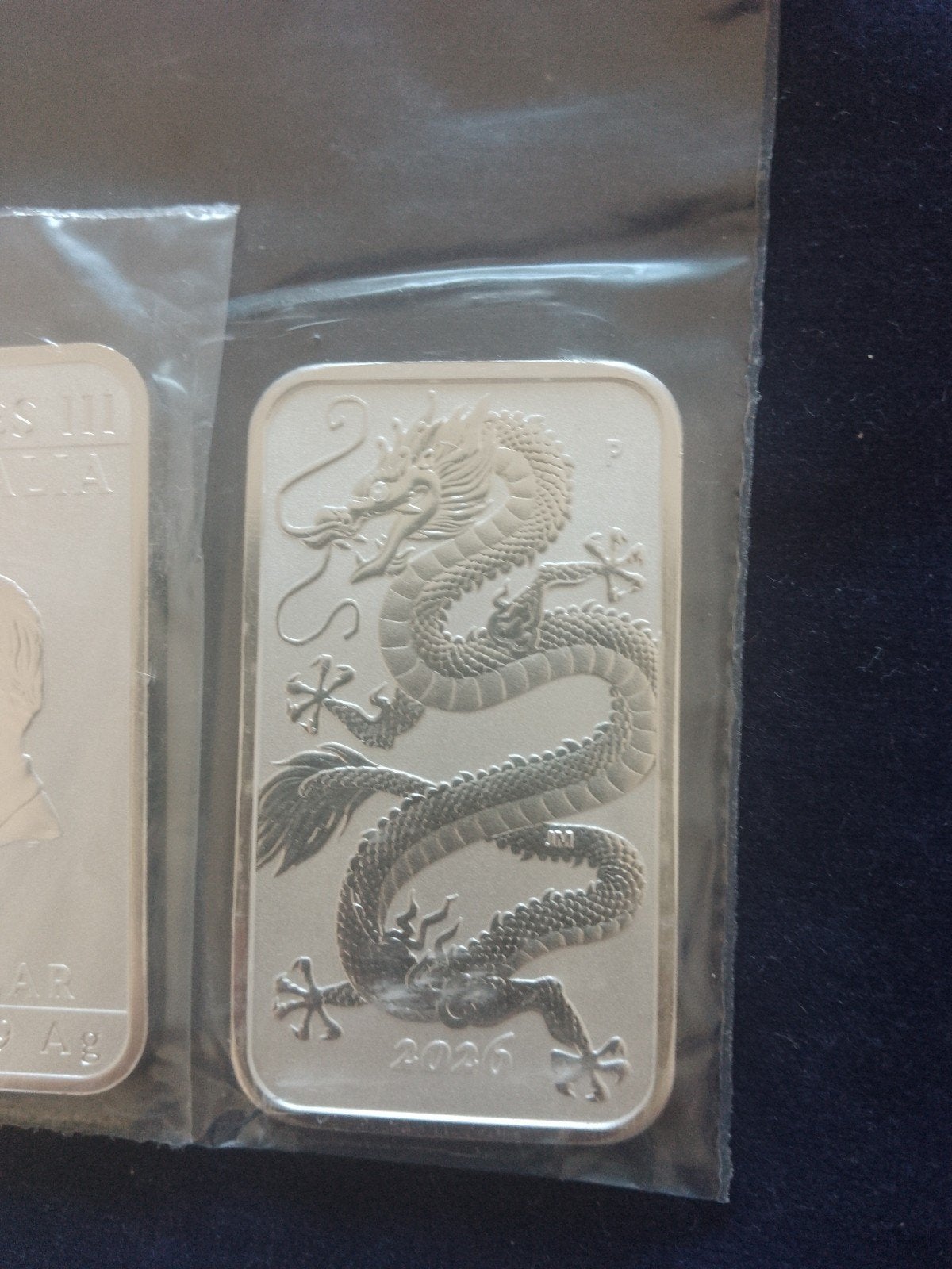 Rectangular dragon 1 oz zilver baartje, Postzegels en Munten, Munten | Oceanië, Ophalen of Verzenden, Zilver