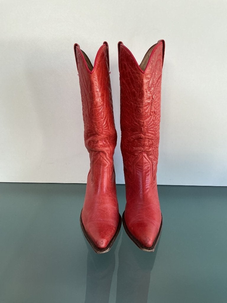 Sendra leren rode laarzen 37 | Gratis verzenden, Ophalen of Verzenden, Zo goed als nieuw, Rood, Hoge laarzen