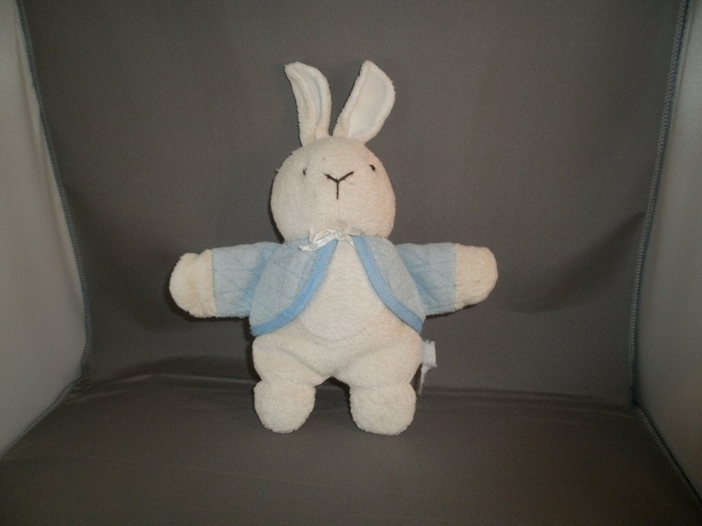 eden peter rabbi vintage konijn badstof crème/wit / blauw, Met geluid, Konijn, Ophalen of Verzenden, Zo goed als nieuw