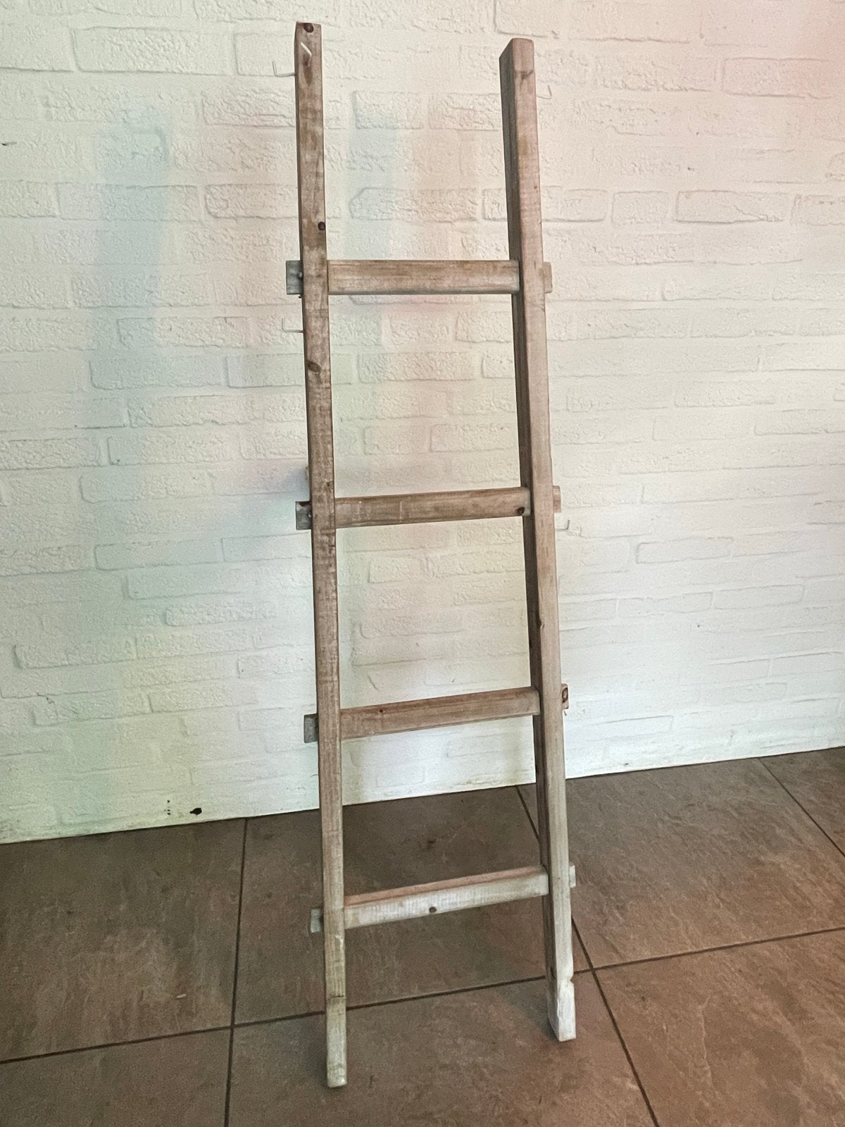 Decoratieve houten ladder - Rustieke uitstraling, Huis en Inrichting, Ophalen of Verzenden, Gebruikt
