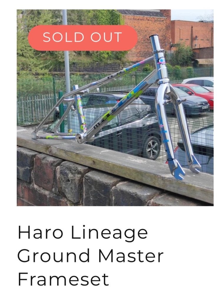 BMX Frameset Haro master lineage, Overige merken, 16 tot 20 inch, Velgrem, Ophalen of Verzenden