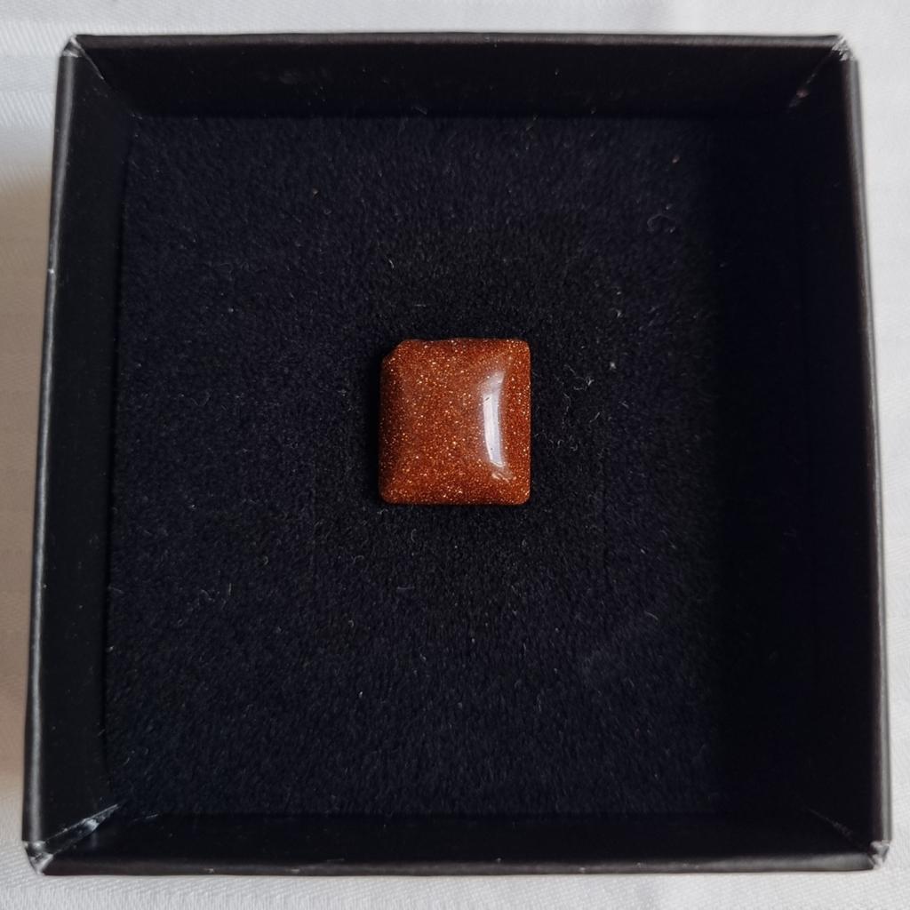 Glinsterende Goudsteen cabochon 1x1 - Goldstone knutselsteen, Ophalen of Verzenden, Gebruikt, Kraal