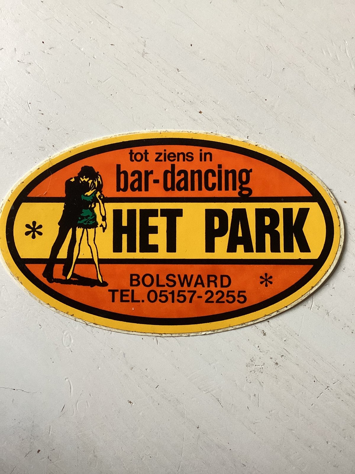 Sticker Bar Dancing Het Park in Bolsward, Verzamelen, Verzenden, Zo goed als nieuw