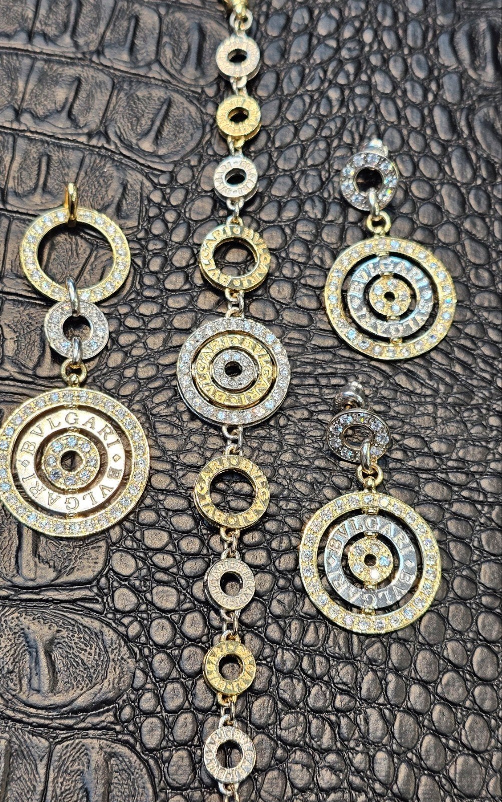Prachtige 14karaat gouden set BVLGARI model, Sieraden, Tassen en Uiterlijk, Bedels, Ophalen of Verzenden, Zo goed als nieuw, Goud
