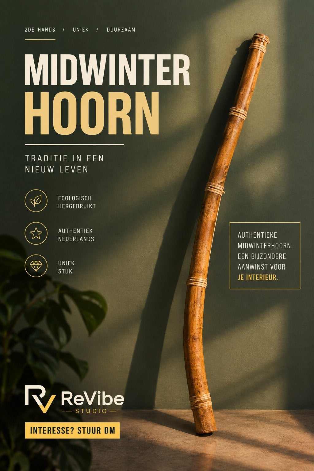 Midwinterhoorn - Mist mondstuk, scherpe prijs, Ophalen of Verzenden, Gebruikt, Houtblazer