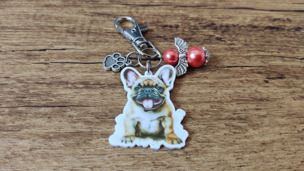 Sleutelhanger Tashanger Franse bulldog met beschermengeltje, Verzenden, Nieuw, Dier of Natuur