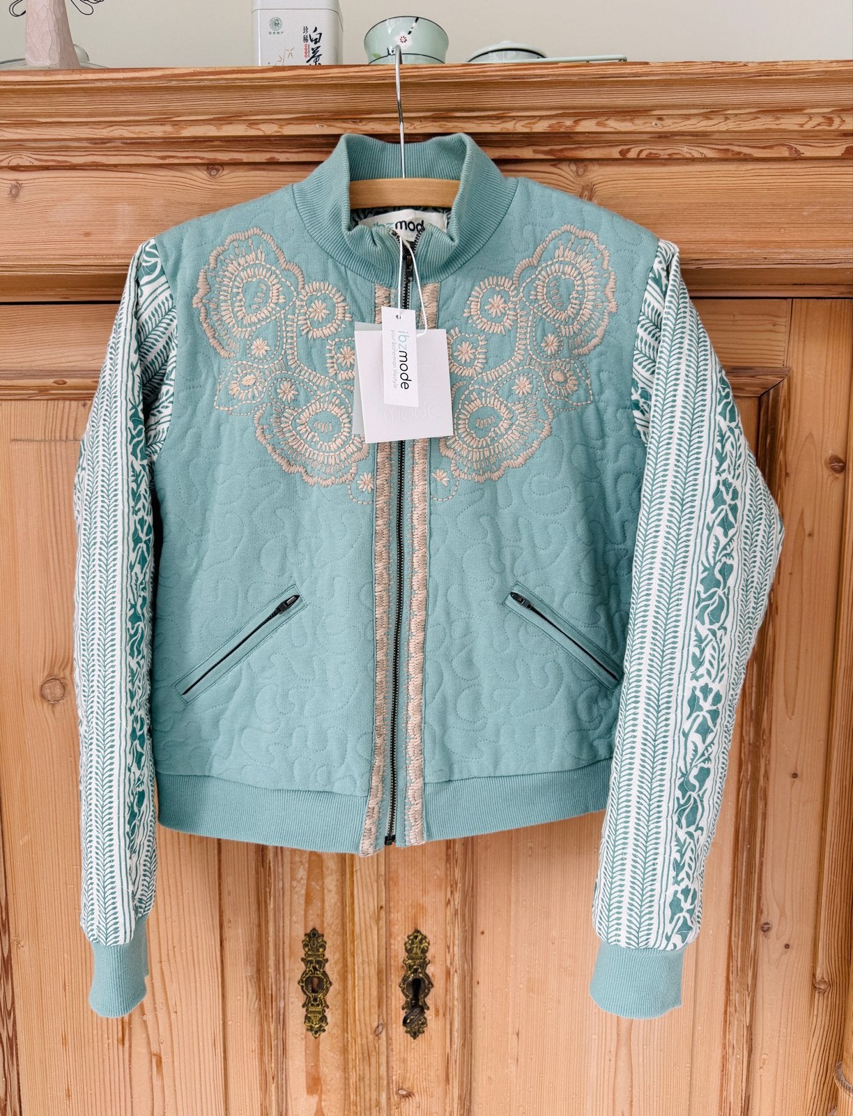 Superleuk Ibiza Mode jasje, 100% katoen, XS, als nieuw, Ophalen of Verzenden, Nieuw, Maat 34 (XS) of kleiner, Groen