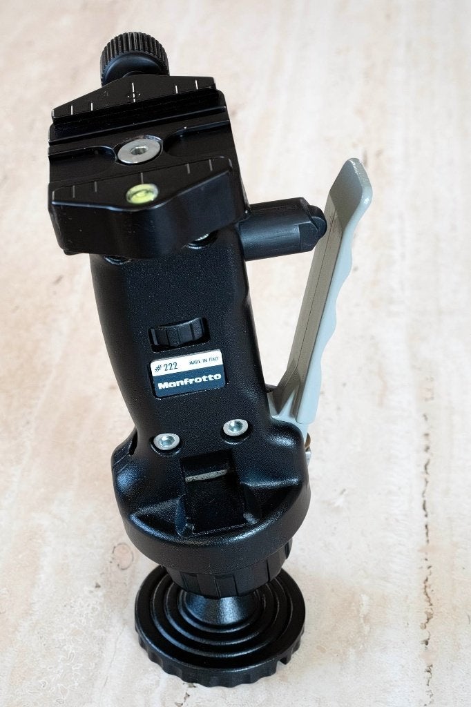 Manfrotto 222 joystick balhoofd met Arca Swiss klem., 125 cm of minder, Ophalen of Verzenden, Met handvat, Manfrotto