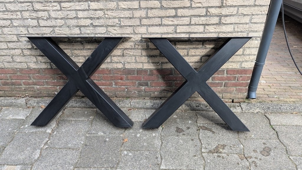 Industriële zware "X" stalen tafelpoten, Ophalen, Tafelpoot, Gebruikt, 50 tot 100 cm