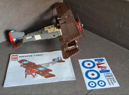 lego sopwith camel 3451 vliegtuig, Lego, Inclusief instructies, Ophalen of Verzenden, Complete set