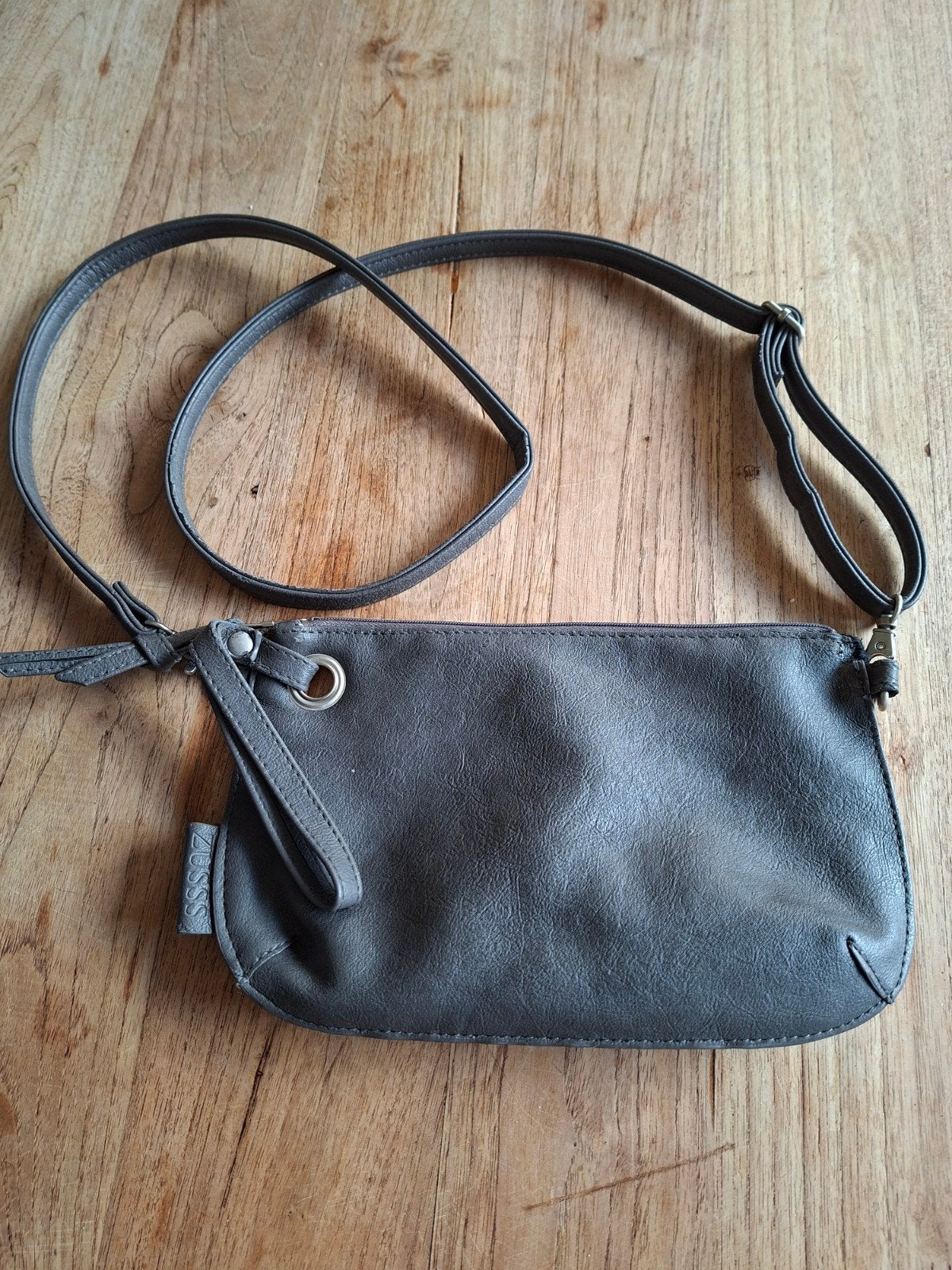 Zuss clutch / schoudertasje, Ophalen of Verzenden, Zo goed als nieuw, Grijs, Avondtasje