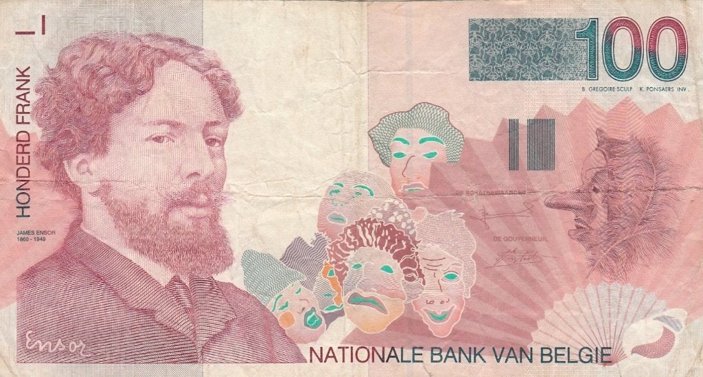 100 Frank Belgie James Ensor 1995-1999 ., Ophalen of Verzenden, Los biljet