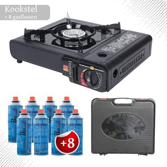 Draagbaar Gasfornuis - Camping Kookstel - 8 gasflessen, Ophalen, Nieuw