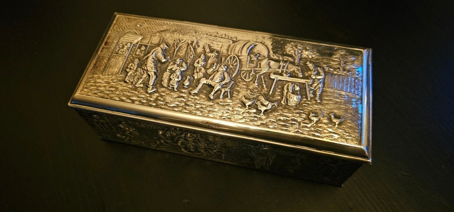 verzilverde lepeldoos Herbert Hooikaas, Antiek en Kunst, Ophalen of Verzenden