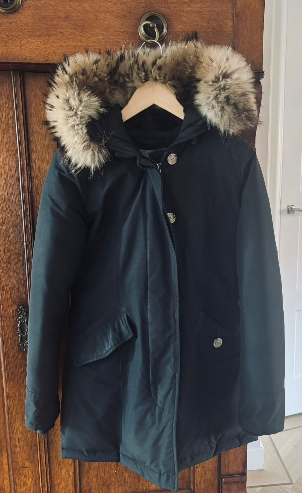 Woolrich parka navy - dames XS, Ophalen of Verzenden, Gedragen, Maat 34 (XS) of kleiner, Blauw