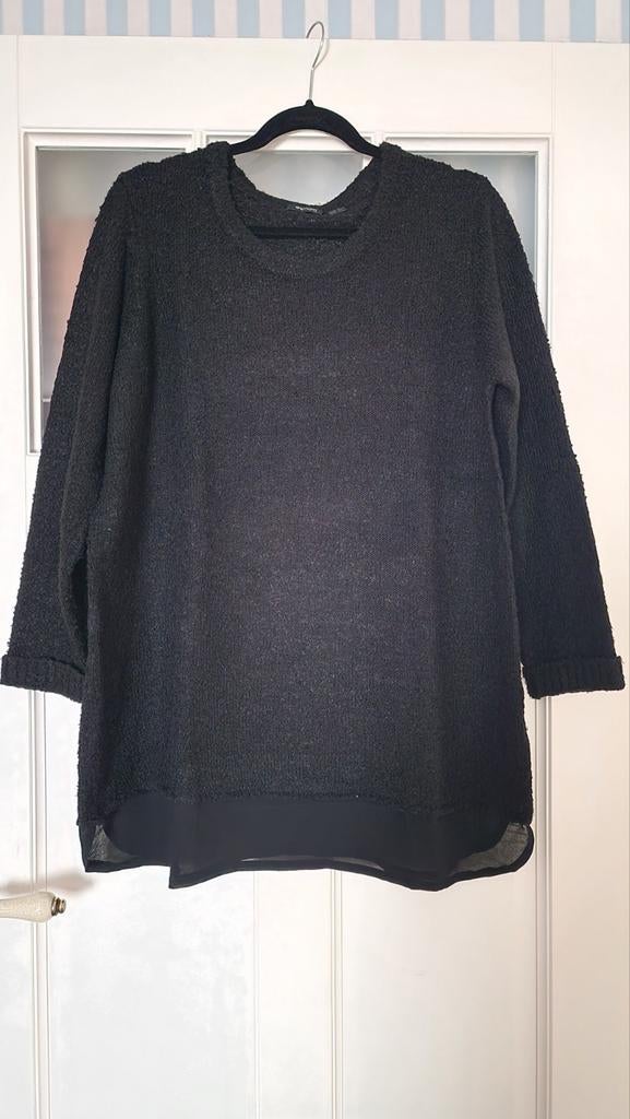 Zwarte trui met voile, Zwart, Maat 46/48 (XL) of groter, Zo goed als nieuw, Esmara