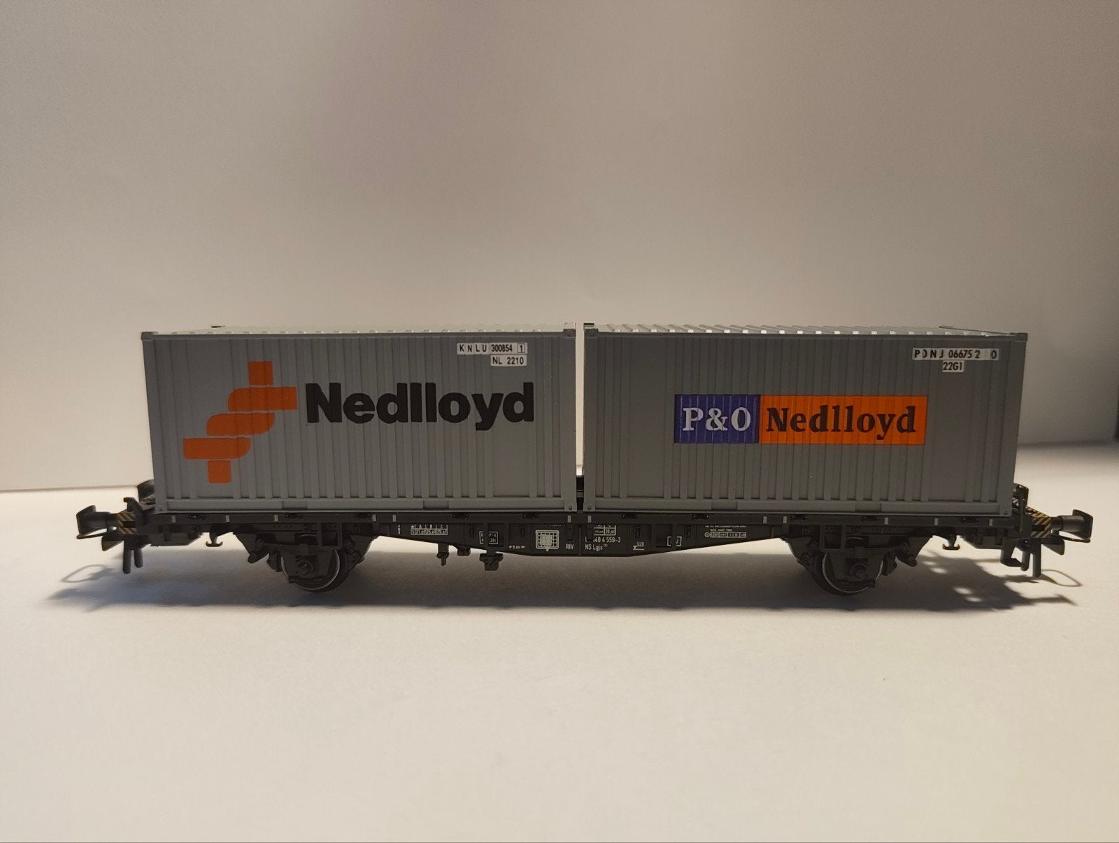 Märklin 47683 containerwagen NS opschrift P&O Nedlloyd, zgan, Hobby en Vrije tijd, Wisselstroom, Wagon, Ophalen of Verzenden, Märklin