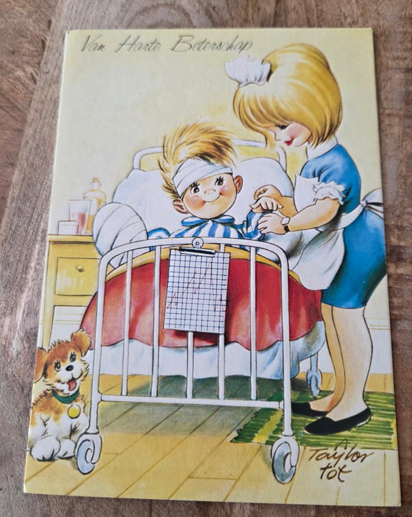 Zieke jongen verzorgd door verpleegster - Taylor.A. Tot, Verzenden, 1960 tot 1980, Gelopen, Kinderen