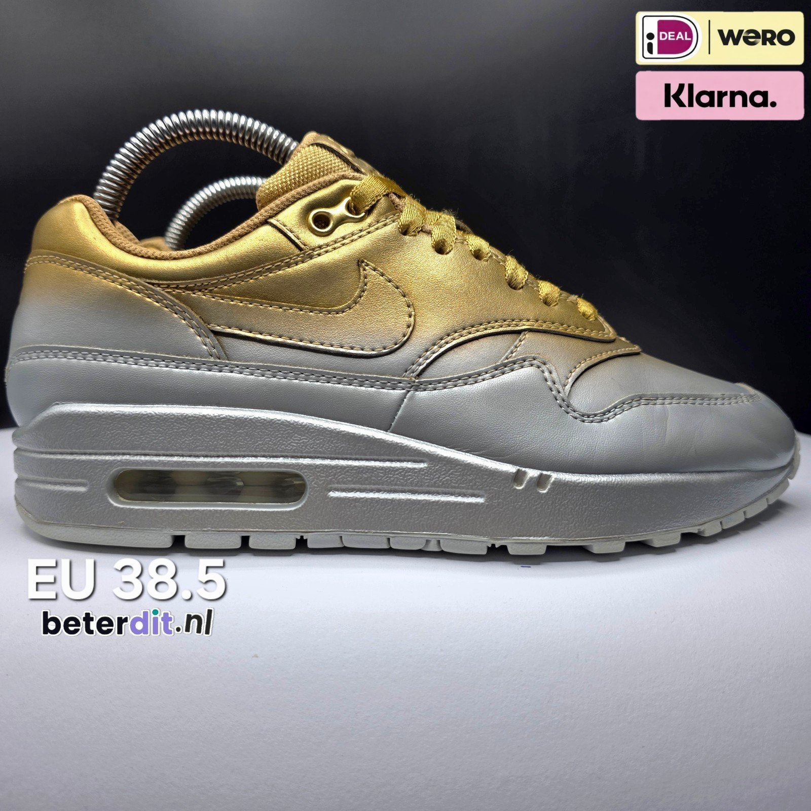 Nike Air Max 1 LX 'Metallic Gold Metallic Silver' Maat: 38.5, Kleding | Dames, Ophalen of Verzenden, Nike, Nike, Nike air max