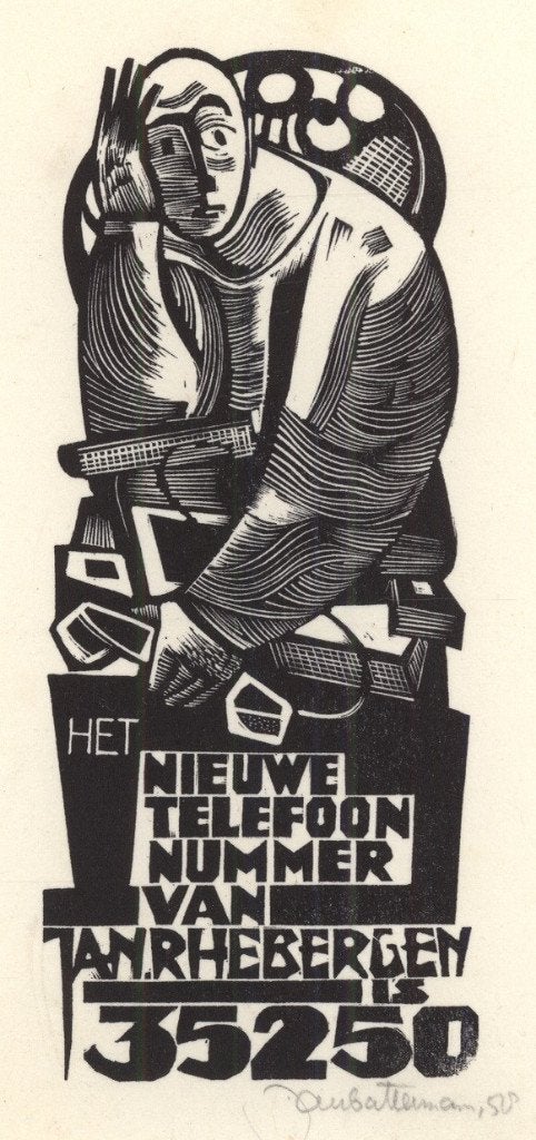 0516 Ex Libris Nederland : Jan Battermann, z.j., Antiek en Kunst, Verzenden, Ex libris