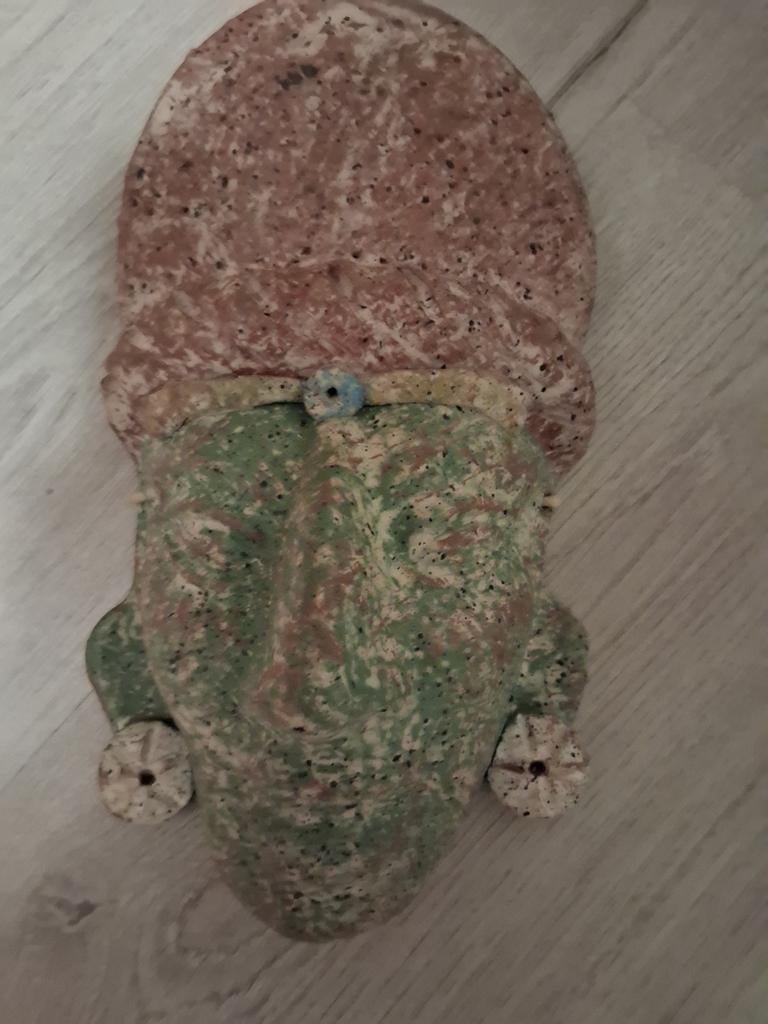 Uniek Mexicaans masker voor aan de muur - 27x18 cm, Verzamelen, Beelden en Beeldjes, Ophalen