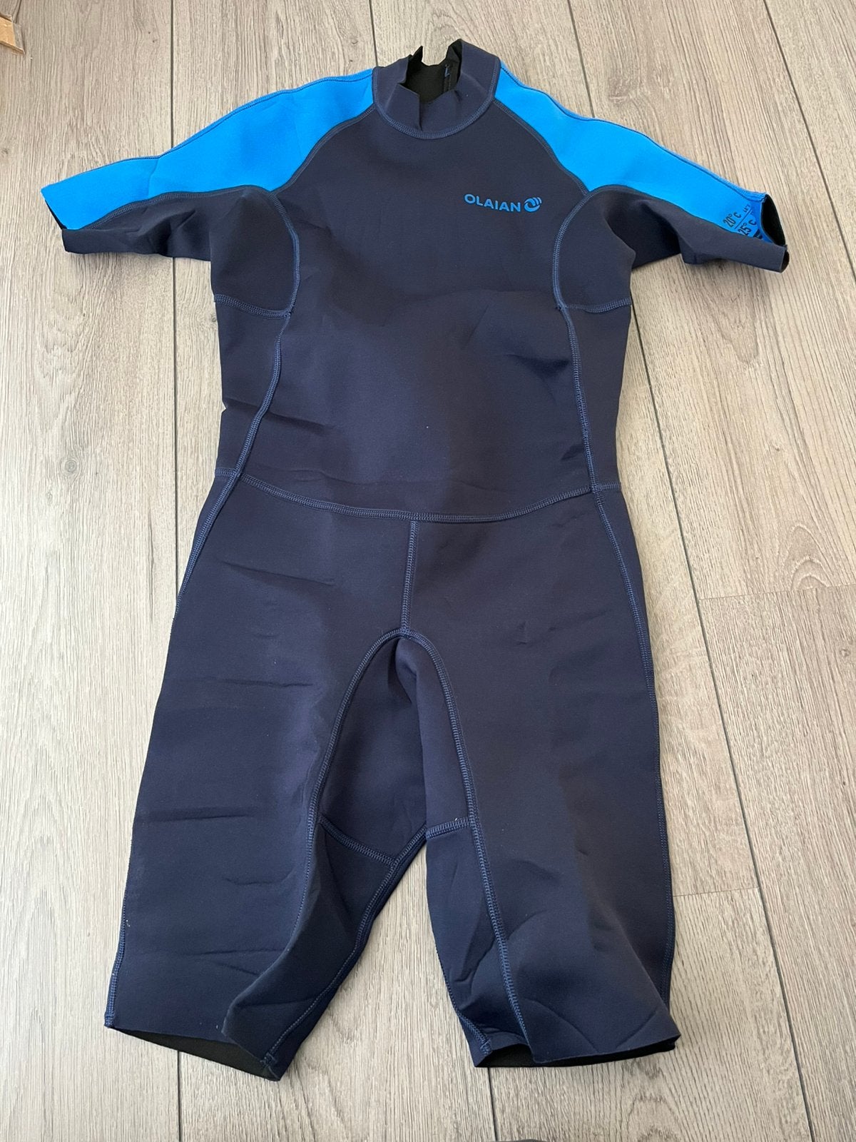 Wetsuit shorty Olaian Decathlon maat 14 blauw, Watersport en Boten, Watersportkleding, Ophalen of Verzenden, Zo goed als nieuw