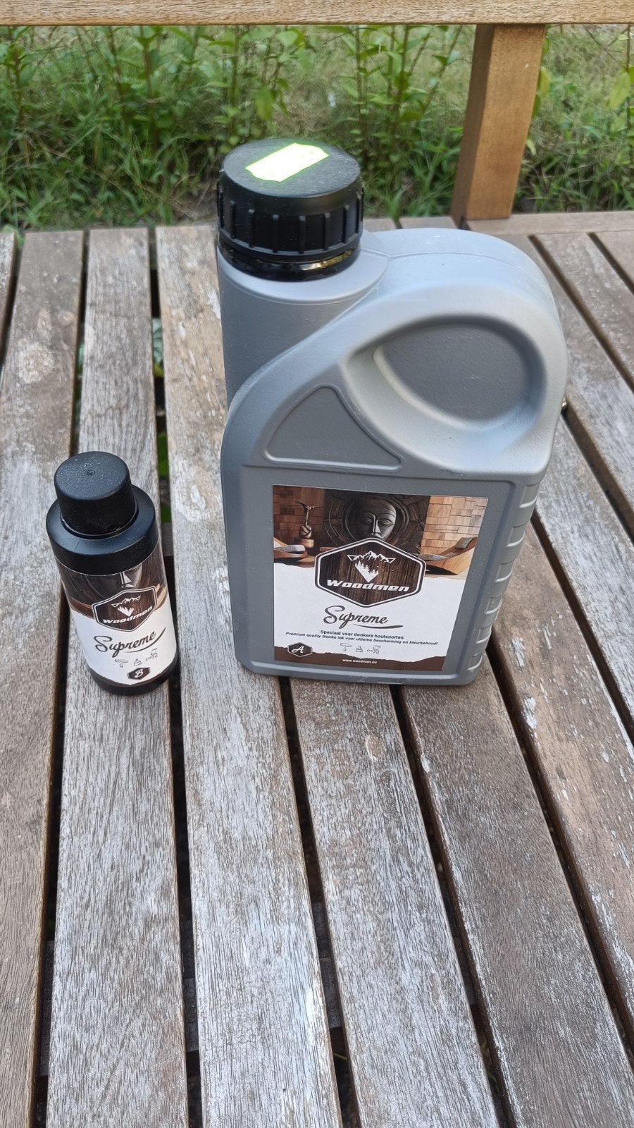 Woodman Supreme lak voor donkere houtsoorten (0.91L), Bruin, Verzenden, Zo goed als nieuw, Lak