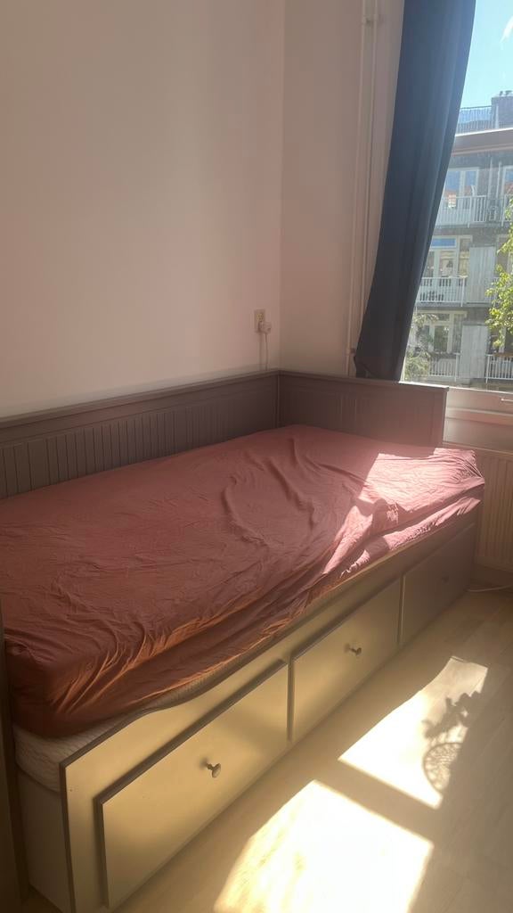 IKEA Hemnes bed, Ophalen, Wit, Tweepersoons, Zo goed als nieuw