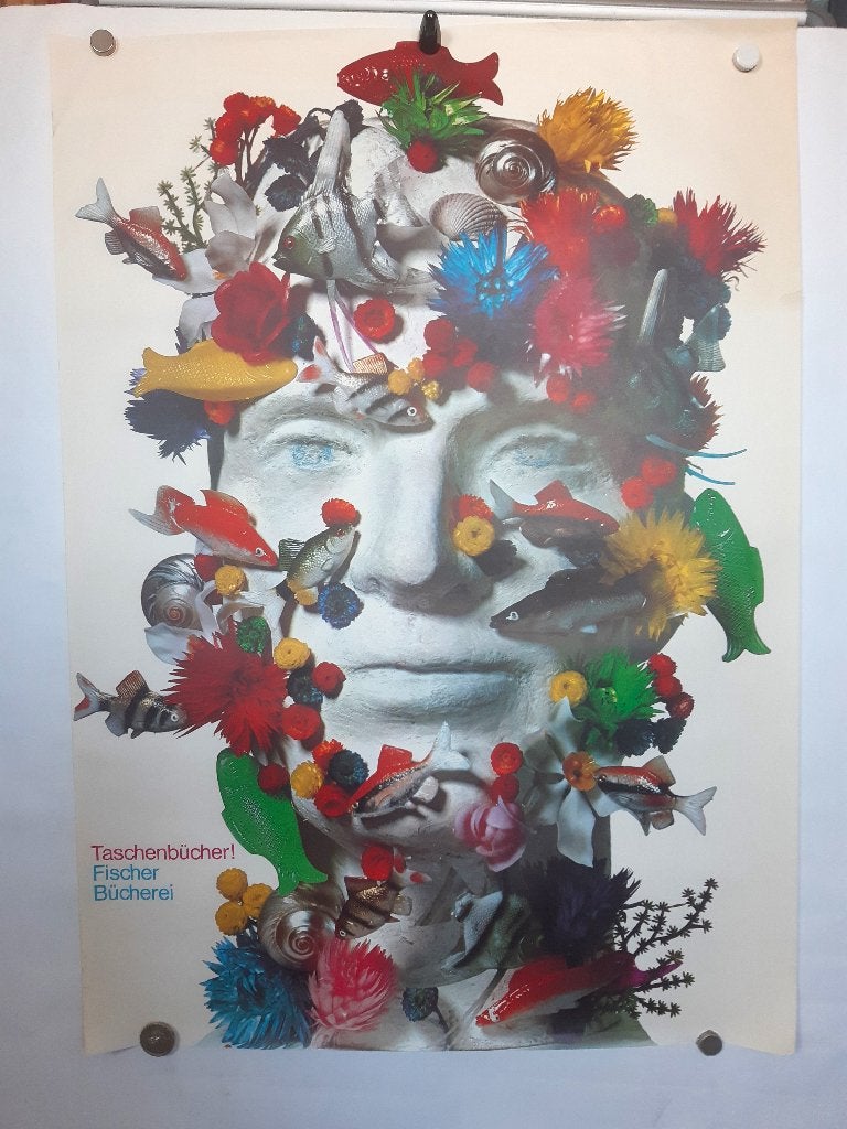 Originele poster Gunther Kieser ? Taschen Bucherei, Verzenden, A1 t/m A3, Reclame, Rechthoekig Staand