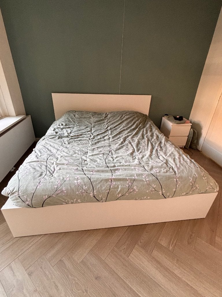 IKEA Malm bed 180x200, Ophalen, Wit, Tweepersoons, Zo goed als nieuw