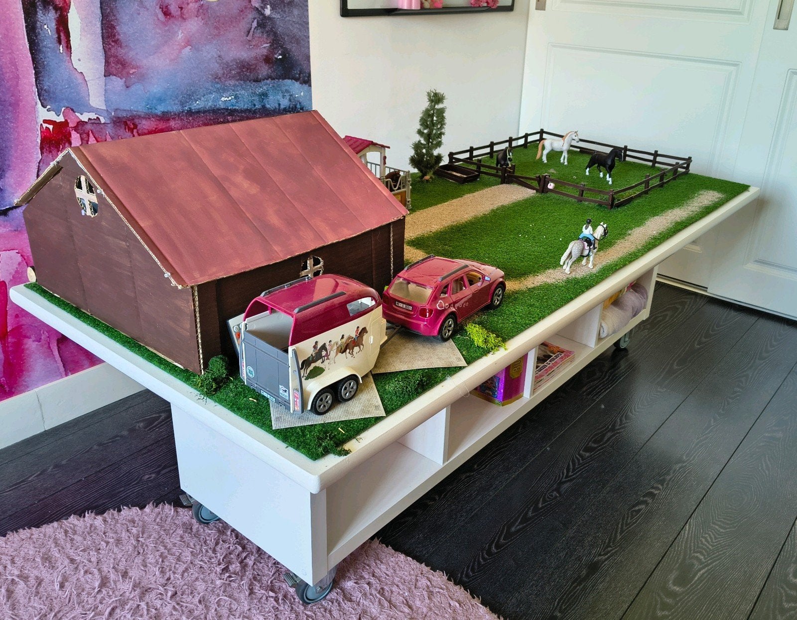 Speeltafel met opbergruimte en wielen, Kinderen en Baby's, Kinderkamer | Tafels en Stoelen, Ophalen, Zo goed als nieuw, Tafel(s)