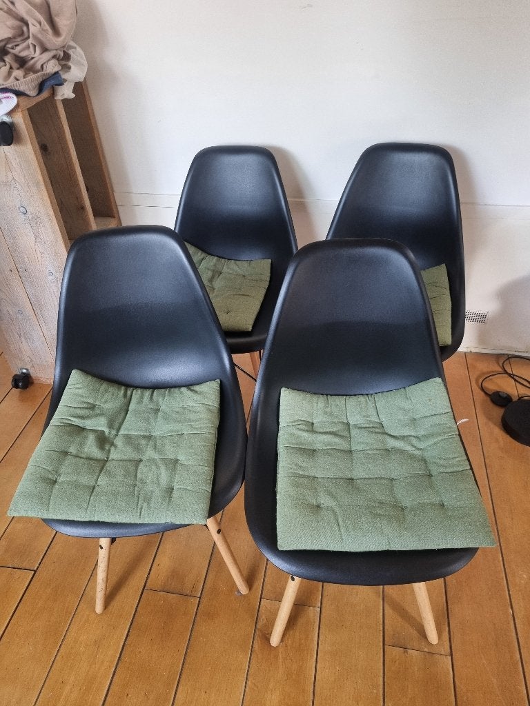 4 stoelen, Ophalen, Gebruikt, Zwart, Vier
